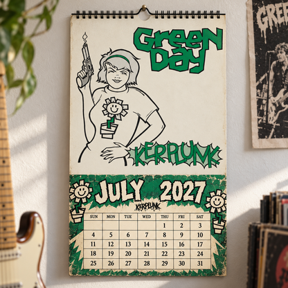 Green Day 2027 Wall Calendar - Album Cover Collage & Punk Rock Art | Premium Music Fan Gift & Hanging Decor