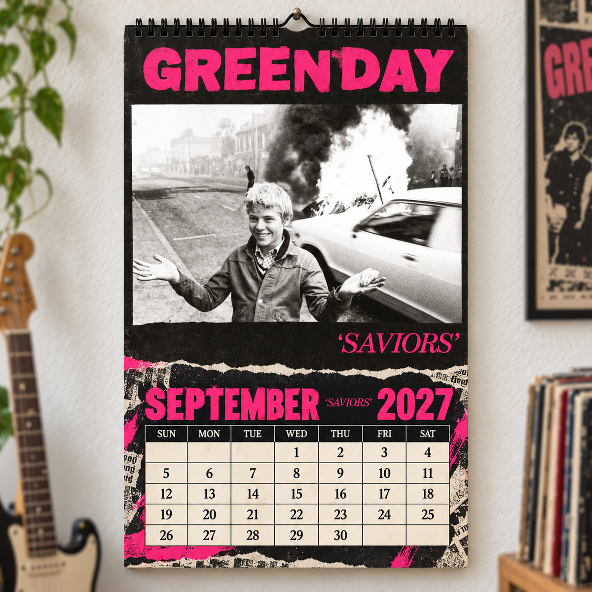 Green Day 2027 Wall Calendar - Album Cover Collage & Punk Rock Art | Premium Music Fan Gift & Hanging Decor