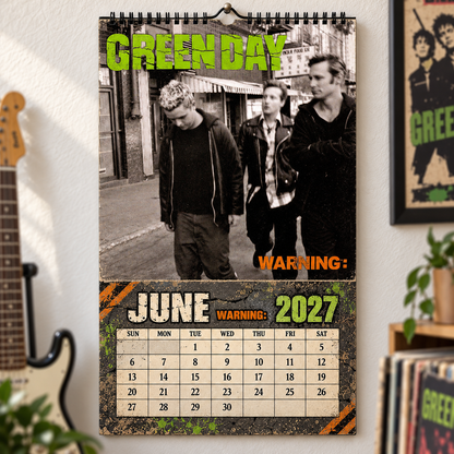 Green Day 2027 Wall Calendar - Album Cover Collage & Punk Rock Art | Premium Music Fan Gift & Hanging Decor