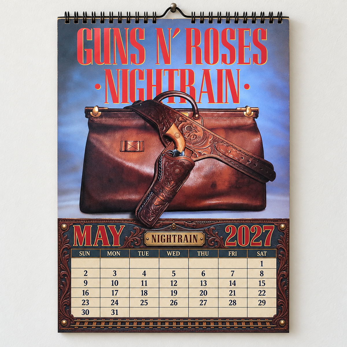 2027 Guns N' Roses Album Covers Calendar – Vintage Hard Rock Wall Calendar, GNR Music Collage