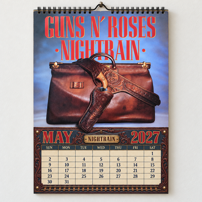 2027 Guns N' Roses Album Covers Calendar – Vintage Hard Rock Wall Calendar, GNR Music Collage
