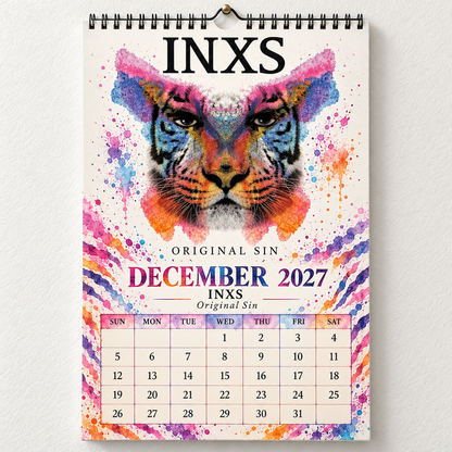 2027 INXS Album Covers & Band Photos Wall Calendar - Spiral Bound Vintage Pop-Rock Collector's Calendar - Unique Christmas Stocking Stuffer & New Year Gift