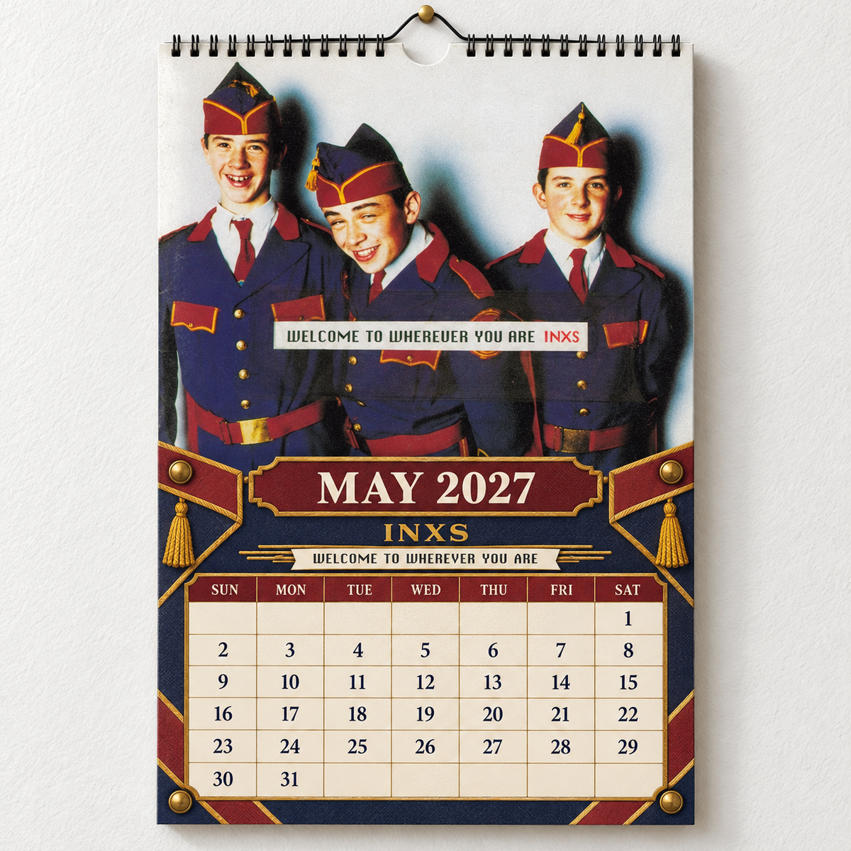 2027 INXS Album Covers & Band Photos Wall Calendar - Spiral Bound Vintage Pop-Rock Collector's Calendar - Unique Christmas Stocking Stuffer & New Year Gift