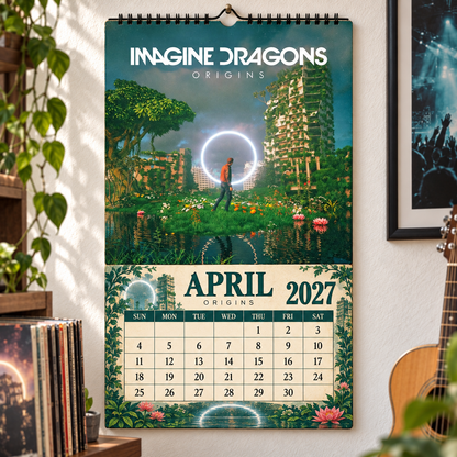 Imagine Dragons Album Covers Collage Wall Calendar - 2027 A Year of Night Visions & Timeless Echoes - Perfect Gift for Rock Fans