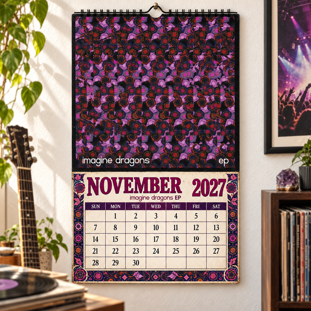 Imagine Dragons Album Covers Collage Wall Calendar - 2027 A Year of Night Visions & Timeless Echoes - Perfect Gift for Rock Fans