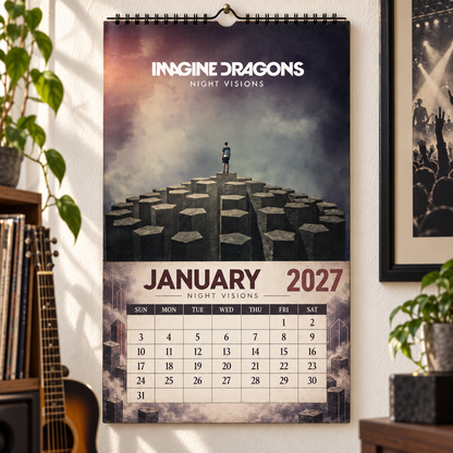 Imagine Dragons Album Covers Collage Wall Calendar - 2027 A Year of Night Visions & Timeless Echoes - Perfect Gift for Rock Fans