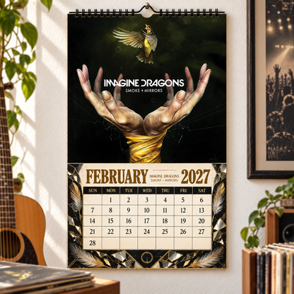 Imagine Dragons Album Covers Collage Wall Calendar - 2027 A Year of Night Visions & Timeless Echoes - Perfect Gift for Rock Fans