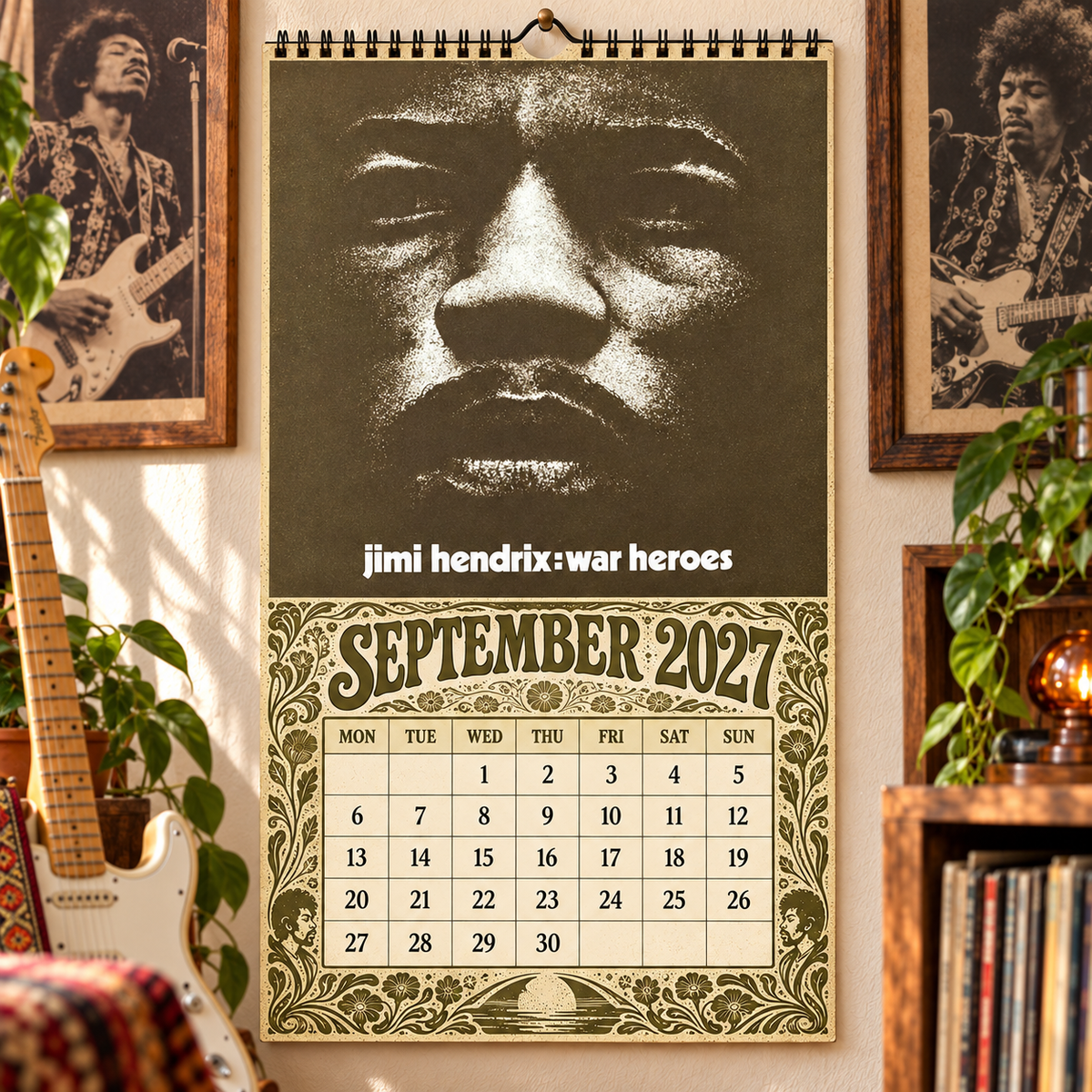 Jimi Hendrix Album Covers Collage Wall Calendar - 2027 A Year of Purple Haze & Electric Memories - Perfect Gift for Rock Fans