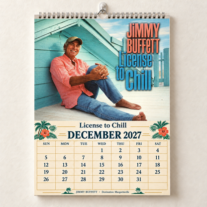 2027 Jimmy Buffett Album Covers Calendar – Margaritaville Tropical Wall Calendar, Vintage Album Covers Collage