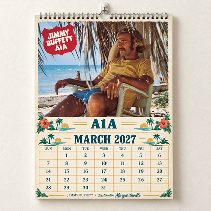 2027 Jimmy Buffett Album Covers Calendar – Margaritaville Tropical Wall Calendar, Vintage Album Covers Collage
