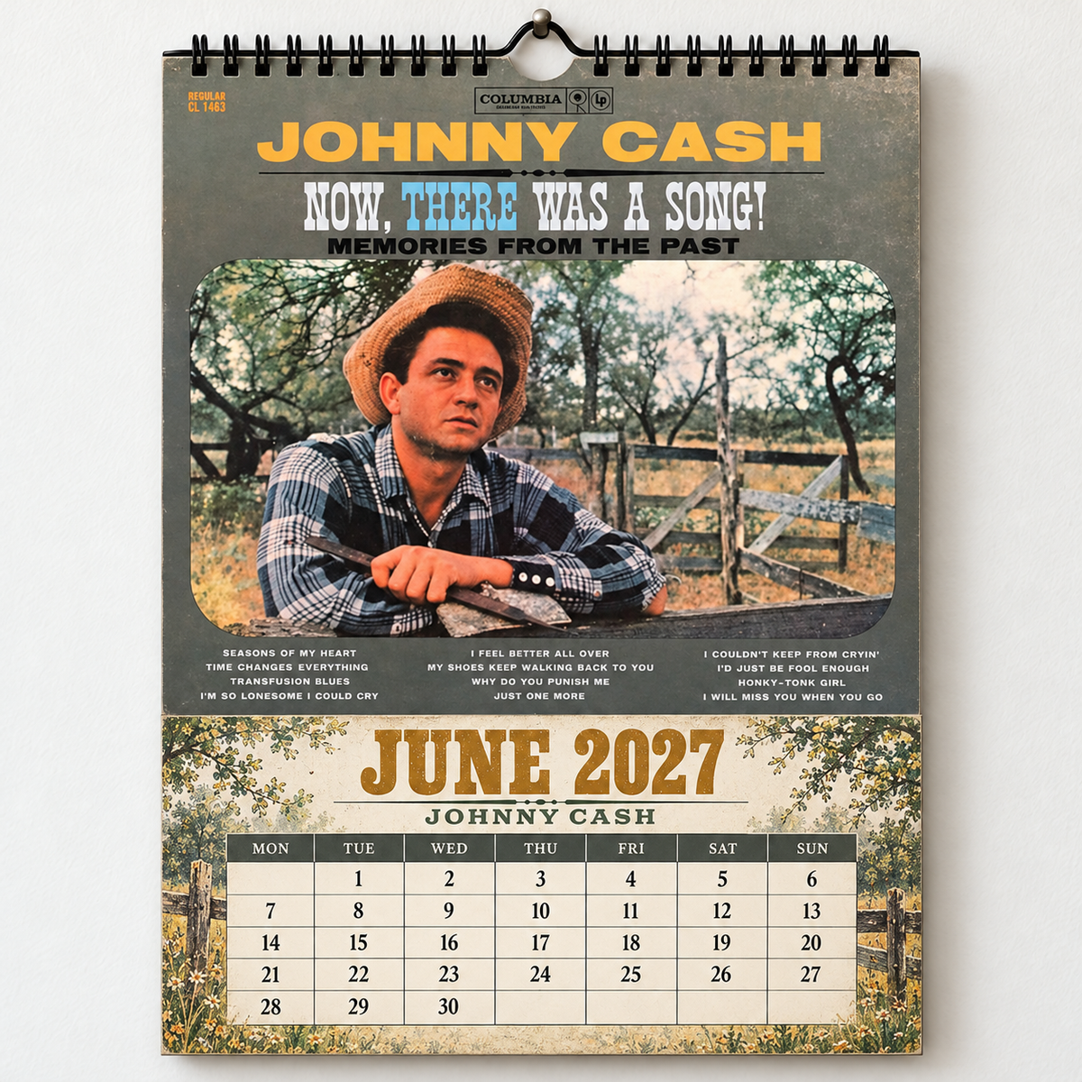 2027 Johnny Cash Album Cover Wall Calendar – Vintage Country Music Calenda,  Country Music Fan Gift
