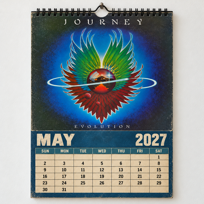 2027 Journey Album Covers Calendar – Classic Rock Wall Calendar, Vintage Journey Music Collage