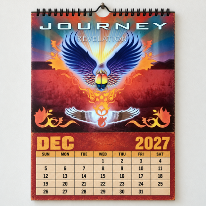 2027 Journey Album Covers Calendar – Classic Rock Wall Calendar, Vintage Journey Music Collage