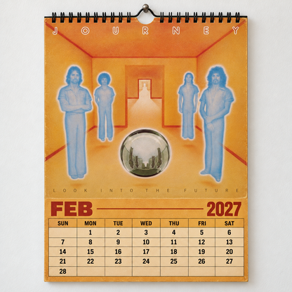 2027 Journey Album Covers Calendar – Classic Rock Wall Calendar, Vintage Journey Music Collage