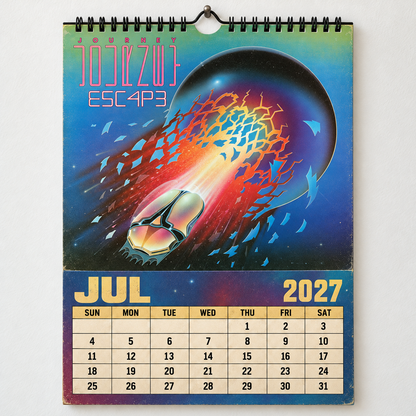 2027 Journey Album Covers Calendar – Classic Rock Wall Calendar, Vintage Journey Music Collage