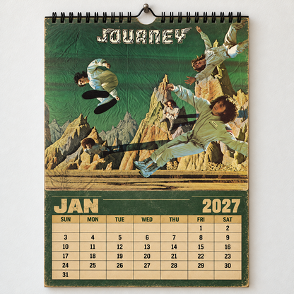 2027 Journey Album Covers Calendar – Classic Rock Wall Calendar, Vintage Journey Music Collage