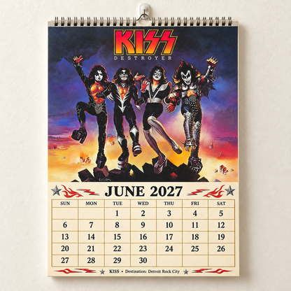2027 KISS Album Covers Calendar – Vintage Rock Wall Calendar, KISS Band Memorabilia