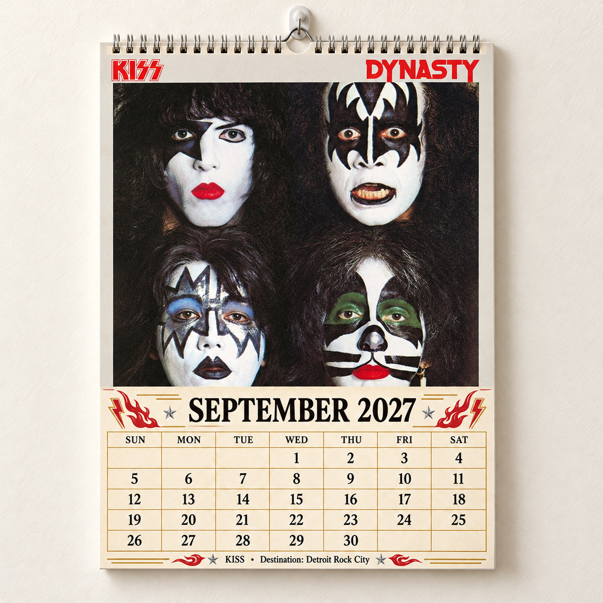2027 KISS Album Covers Calendar – Vintage Rock Wall Calendar, KISS Band Memorabilia