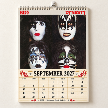 2027 KISS Album Covers Calendar – Vintage Rock Wall Calendar, KISS Band Memorabilia