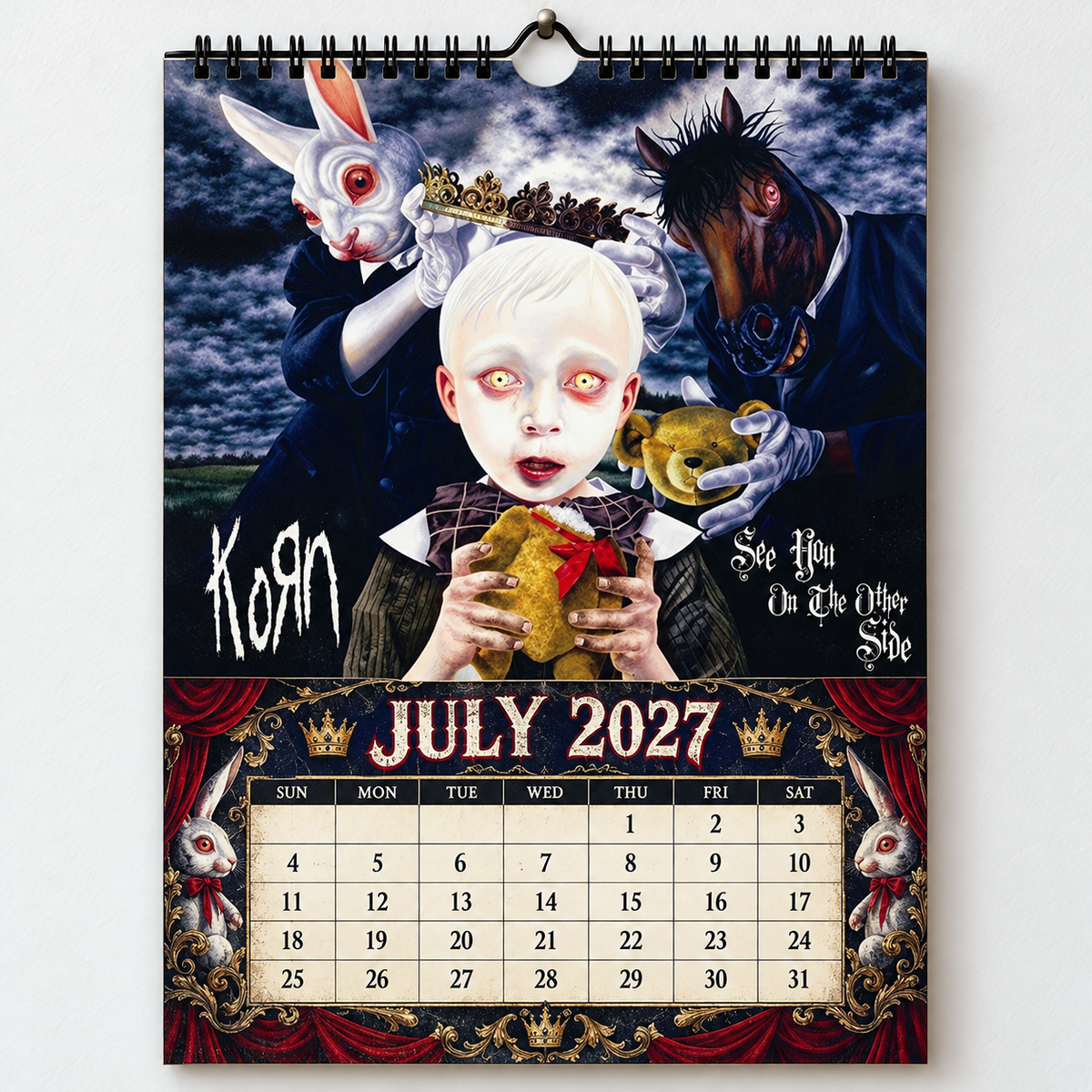 2027 Korn Album Cover Wall Calendar – Nu Metal Rock Music Calendar, Alternative Metal Band Decor, Nostalgic Gift for Korn Fans