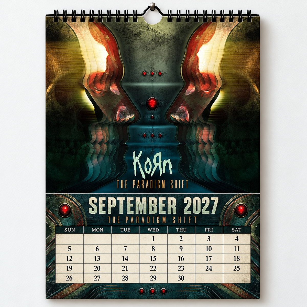 2027 Korn Album Cover Wall Calendar – Nu Metal Rock Music Calendar, Alternative Metal Band Decor, Nostalgic Gift for Korn Fans
