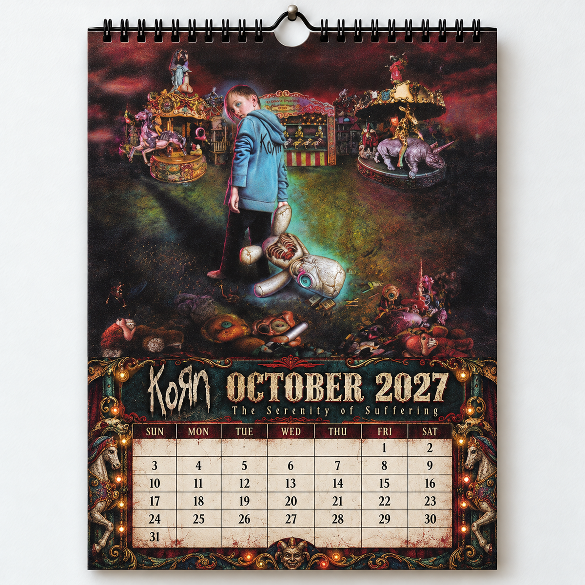 2027 Korn Album Cover Wall Calendar – Nu Metal Rock Music Calendar, Alternative Metal Band Decor, Nostalgic Gift for Korn Fans