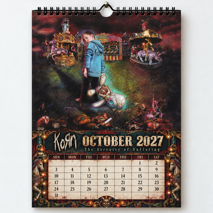 2027 Korn Album Cover Wall Calendar – Nu Metal Rock Music Calendar, Alternative Metal Band Decor, Nostalgic Gift for Korn Fans