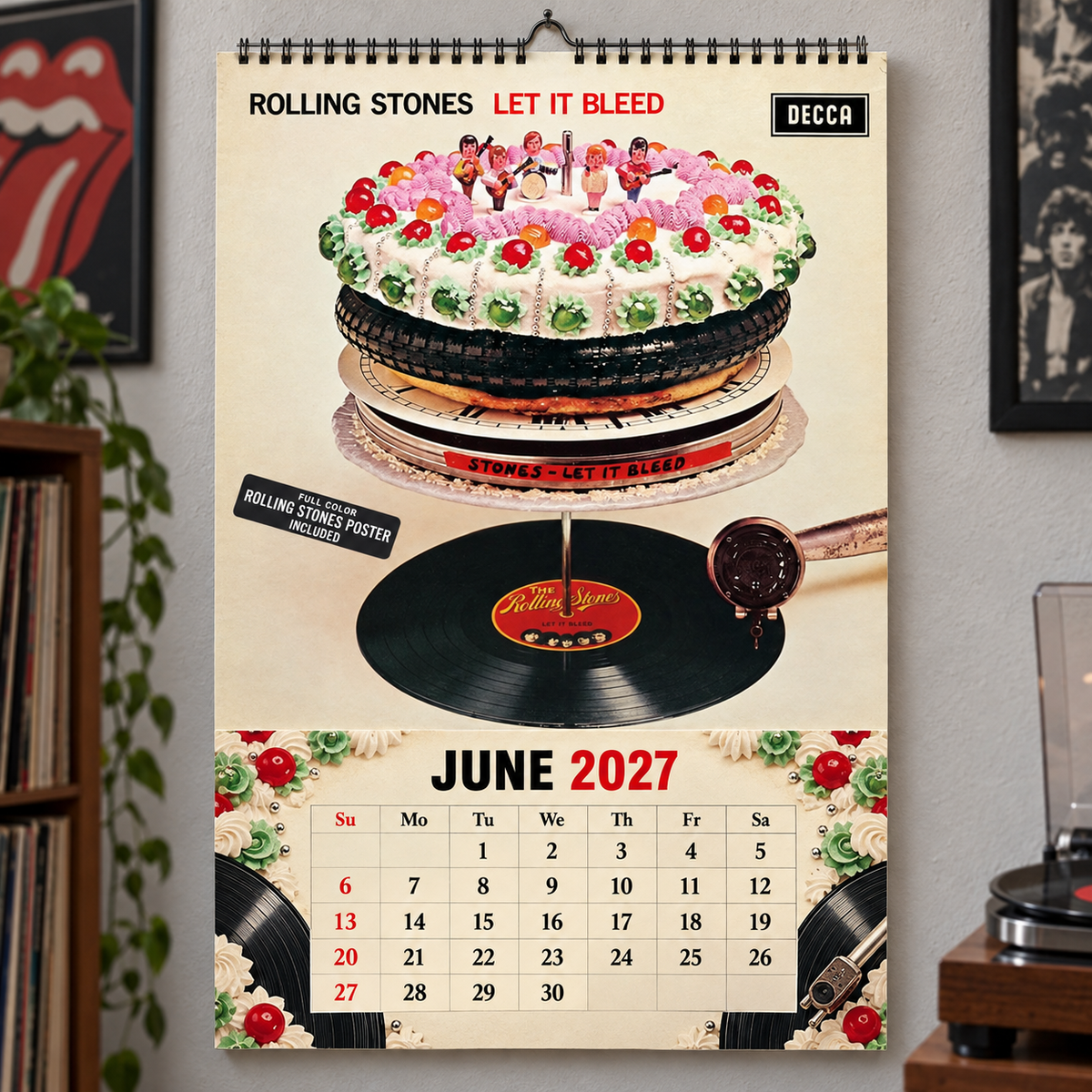 The Rolling Stones 2027 Calendar - Classic Rock Album Art and Photography Monthly Wall Calendar