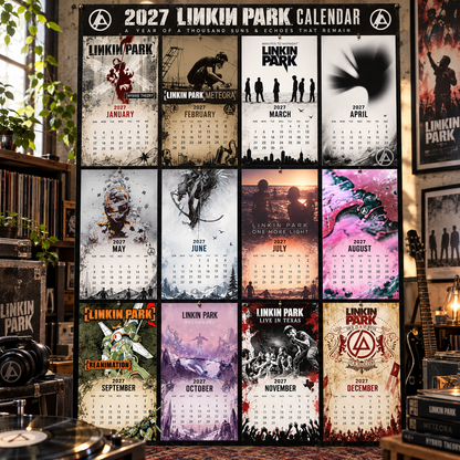 Linkin Park Album Covers Collage Wall Calendar - 2027 A Year of a Thousand Suns & Echoes That Remain - Perfect Gift for Rock Fans