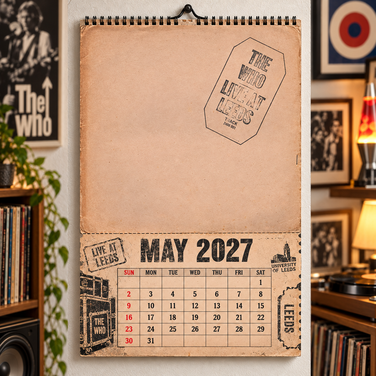 The Who 2027 Album Covers Wall Calendar - Classic Rock Album Art Poster Calendar, Rock Music Merchandise Fan Holiday Gift