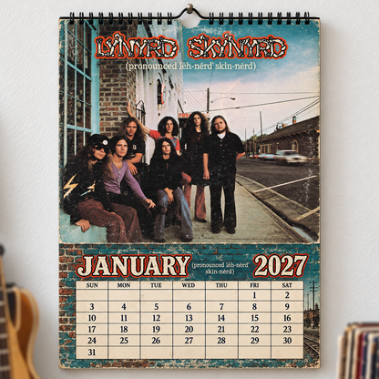 Lynyrd Skynyrd 2027 Wall Calendar - Album Cover Collage & Southern Rock Discography Art | Premium Classic Rock Fan Gift & Hanging Decor