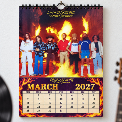 Lynyrd Skynyrd 2027 Wall Calendar - Album Cover Collage & Southern Rock Discography Art | Premium Classic Rock Fan Gift & Hanging Decor