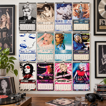 Madonna 2027 Album Covers Wall Calendar - Pop Queen Album Art Poster Calendar, Pop Music Merchandise Fan Holiday Gift