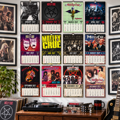 2027 Mötley Crüe Album Cover Wall Calendar – Vintage Heavy Metal & Glam Rock Music Calendar, 80s Rock Fan Gift