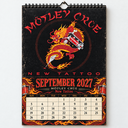2027 Mötley Crüe Album Cover Wall Calendar – Vintage Heavy Metal & Glam Rock Music Calendar, 80s Rock Fan Gift