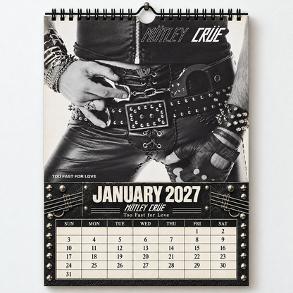 2027 Mötley Crüe Album Cover Wall Calendar – Vintage Heavy Metal & Glam Rock Music Calendar, 80s Rock Fan Gift