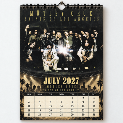 2027 Mötley Crüe Album Cover Wall Calendar – Vintage Heavy Metal & Glam Rock Music Calendar, 80s Rock Fan Gift