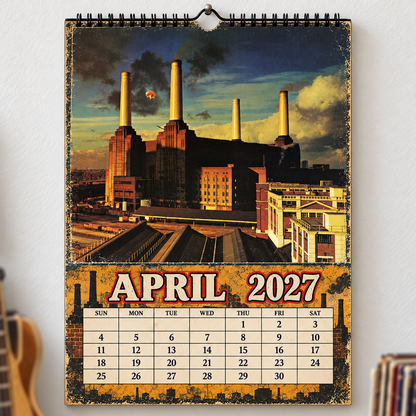 Pink Floyd 2027 Wall Calendar - Album Cover Collage & Prog Rock Discography Art | Premium Classic Rock Fan Gift & Hanging Decor