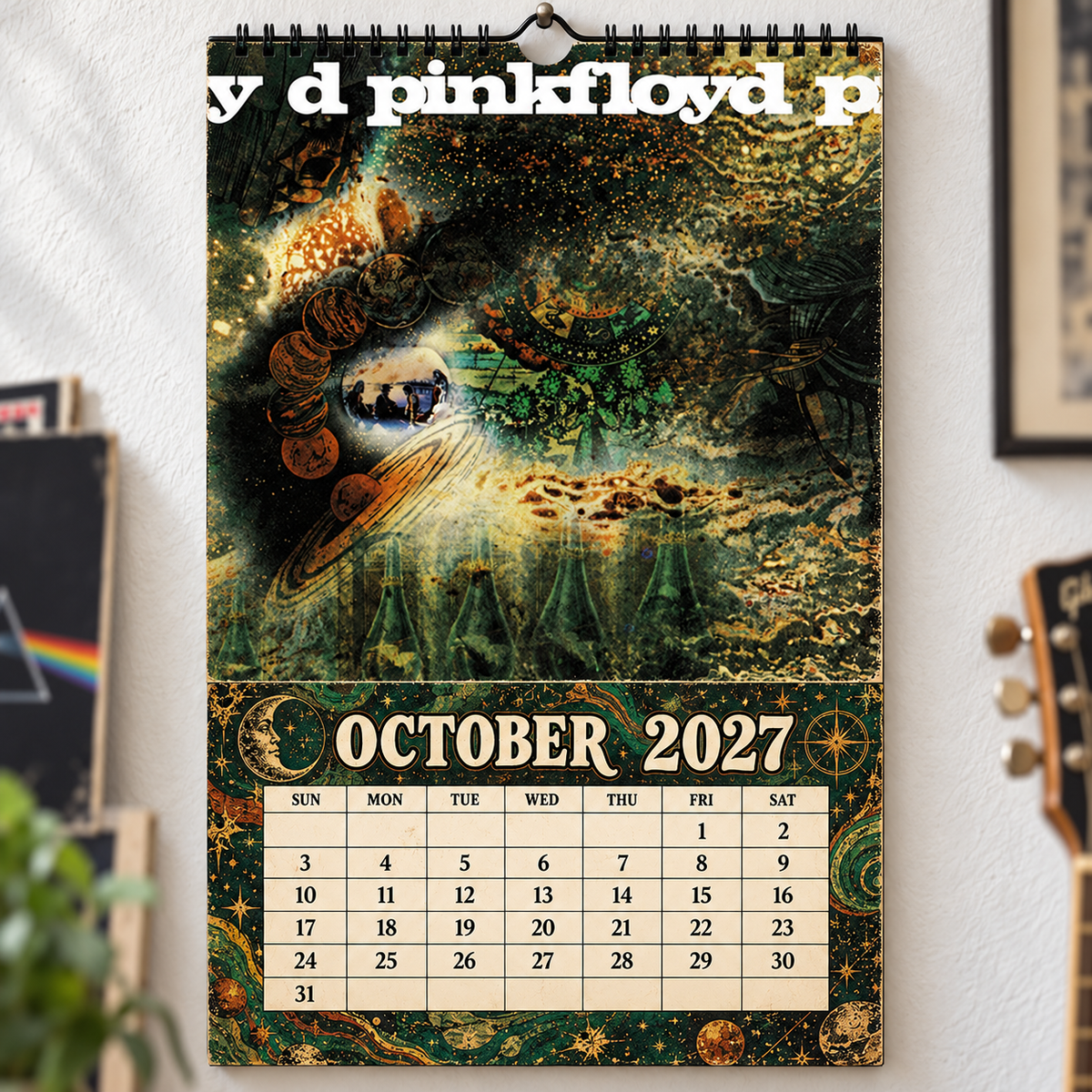 Pink Floyd 2027 Wall Calendar - Album Cover Collage & Prog Rock Discography Art | Premium Classic Rock Fan Gift & Hanging Decor