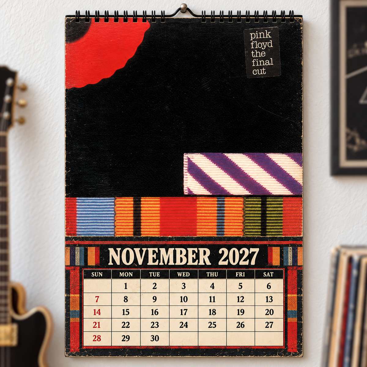 Pink Floyd 2027 Wall Calendar - Album Cover Collage & Prog Rock Discography Art | Premium Classic Rock Fan Gift & Hanging Decor