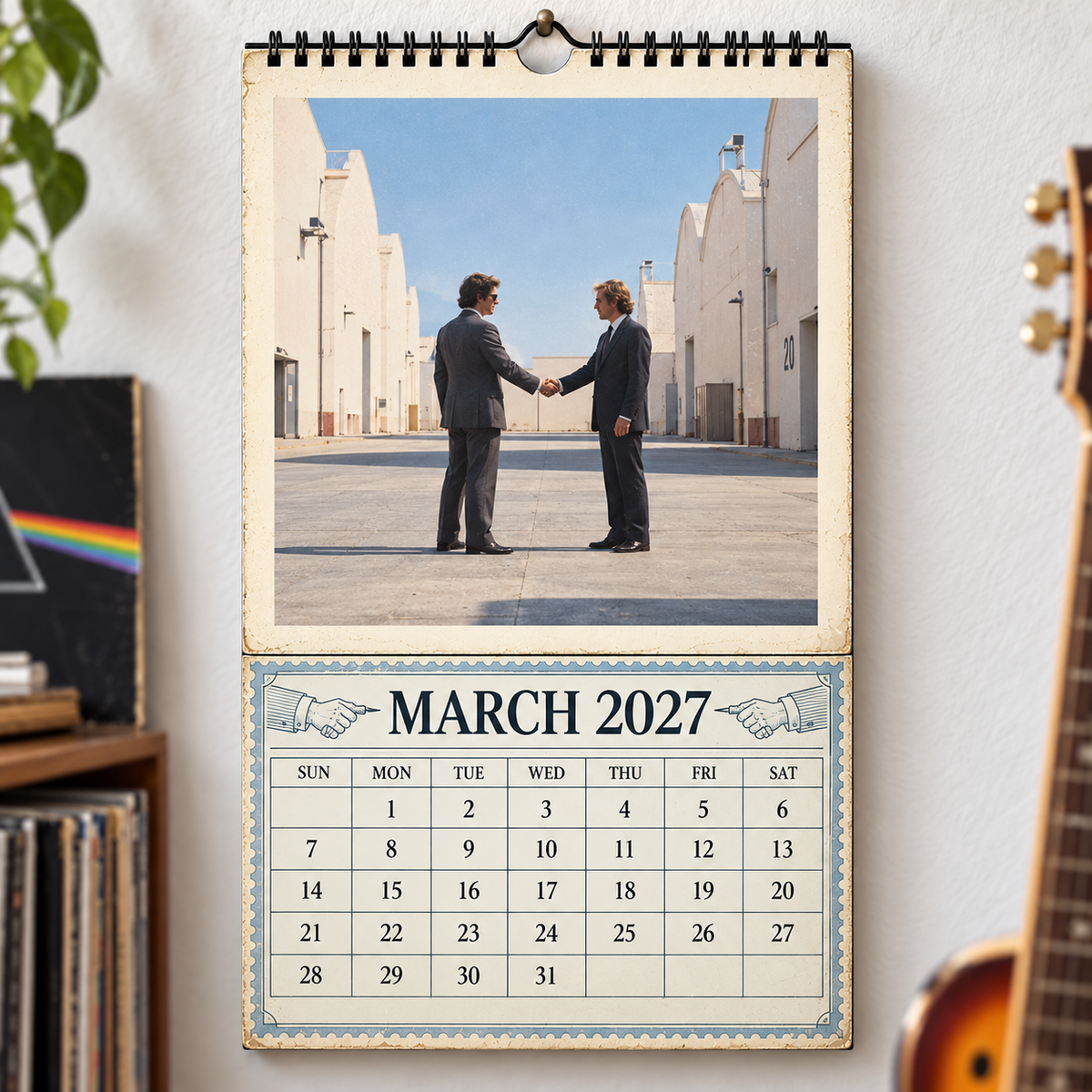 Pink Floyd 2027 Wall Calendar - Album Cover Collage & Prog Rock Discography Art | Premium Classic Rock Fan Gift & Hanging Decor