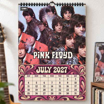 Pink Floyd 2027 Wall Calendar - Album Cover Collage & Prog Rock Discography Art | Premium Classic Rock Fan Gift & Hanging Decor