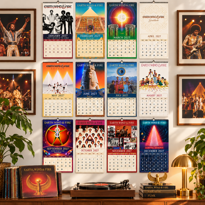 Earth, Wind & Fire 2027 Wall Calendar - Album Cover Collage & Discography Art | Premium Funk Soul Fan Gift & Hanging Decor