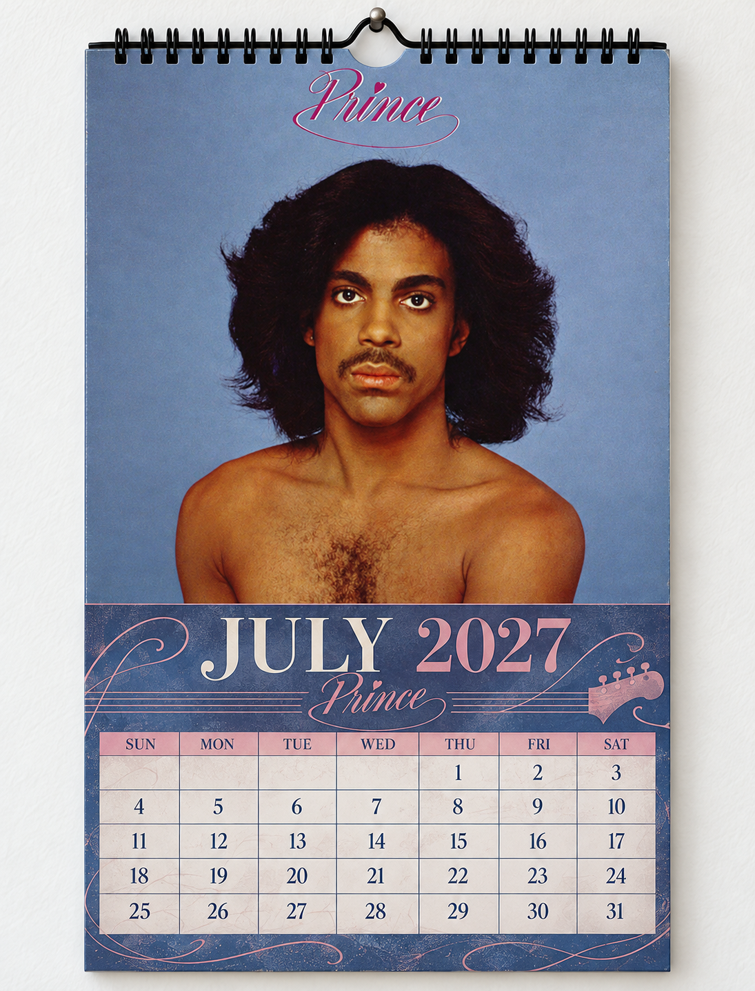 2027 Prince Album Cover Wall Calendar – Purple Rain Music Calendar, Vintage Funk & Pop Rock Calendar, Prince Rogers Nelson Fan Gift
