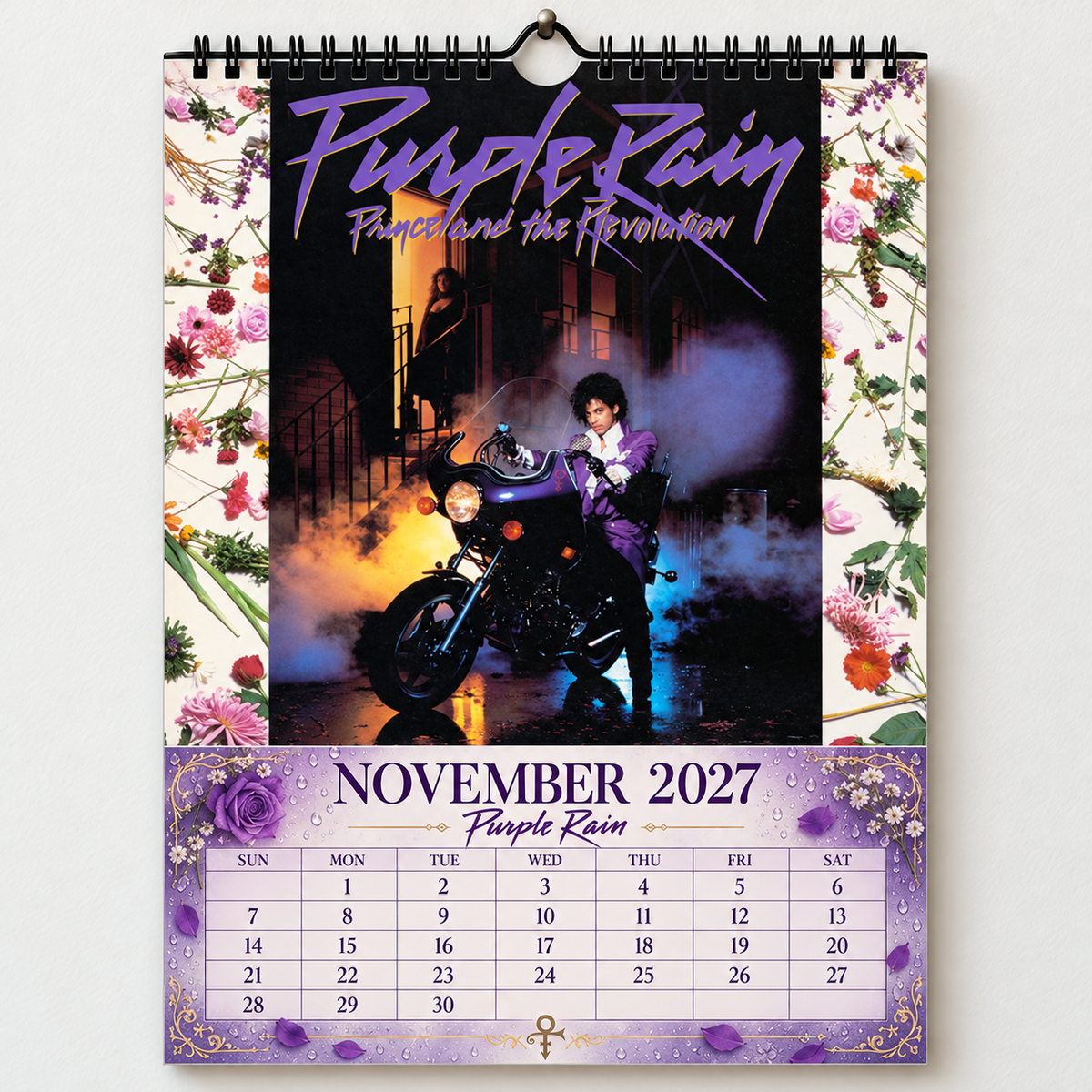 2027 Prince Album Cover Wall Calendar – Purple Rain Music Calendar, Vintage Funk & Pop Rock Calendar, Prince Rogers Nelson Fan Gift