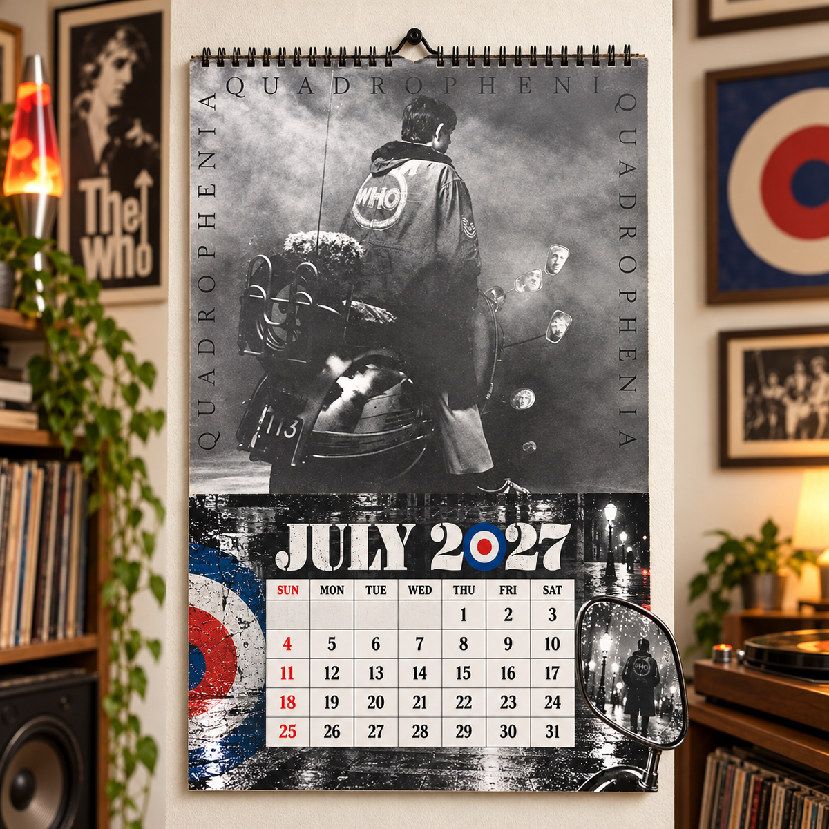 The Who 2027 Album Covers Wall Calendar - Classic Rock Album Art Poster Calendar, Rock Music Merchandise Fan Holiday Gift
