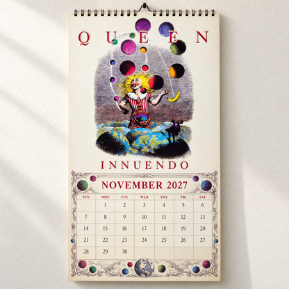 2027 Queen Album Cover Wall Calendar – Freddie Mercury Classic Rock Music Calendar, Bohemian Rhapsody, Vintage Queen Band Fan Gift