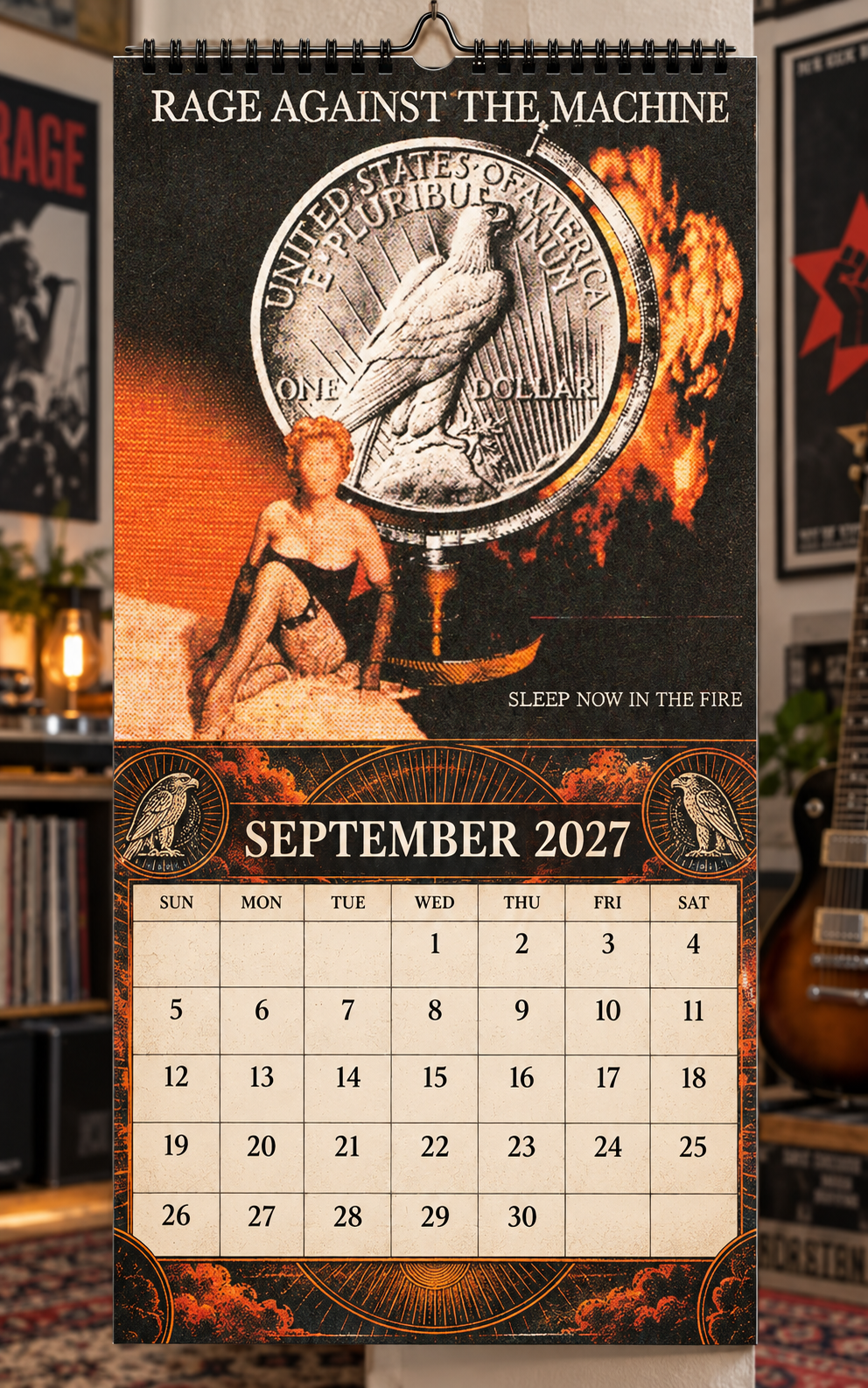 Rage Against The Machine Album Covers Collage Wall Calendar - 2027 A Year of Defiance & Echoes of Rebellion - Perfect Gift for Rock Fans