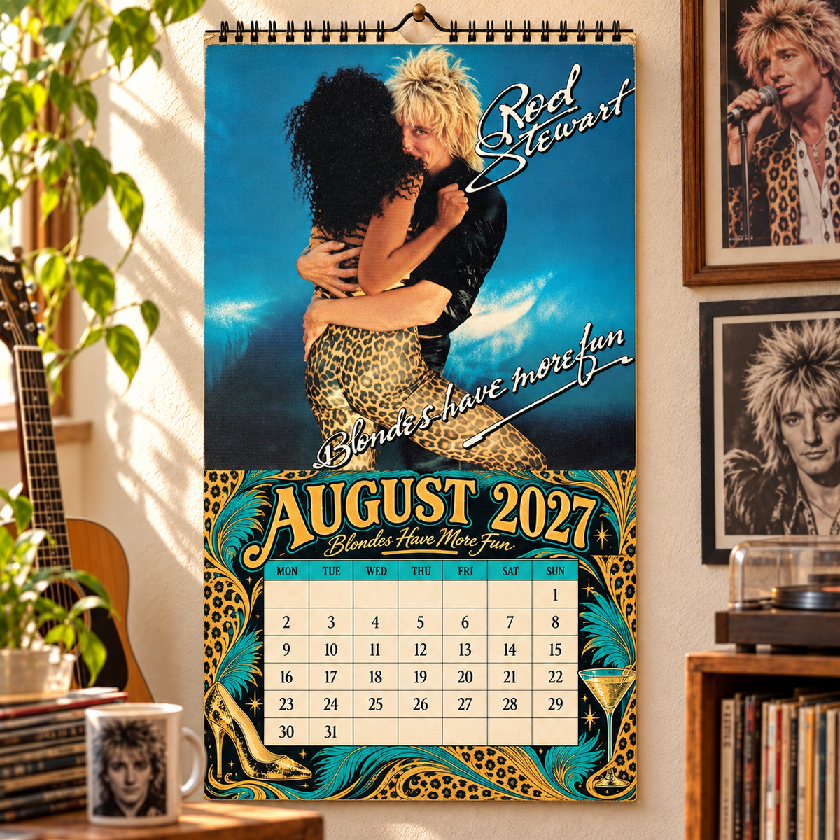 Rod Stewart Album Covers Collage Wall Calendar - 2027 A Year of Timeless Songs & Forever Young Memories - Perfect Gift for Fans