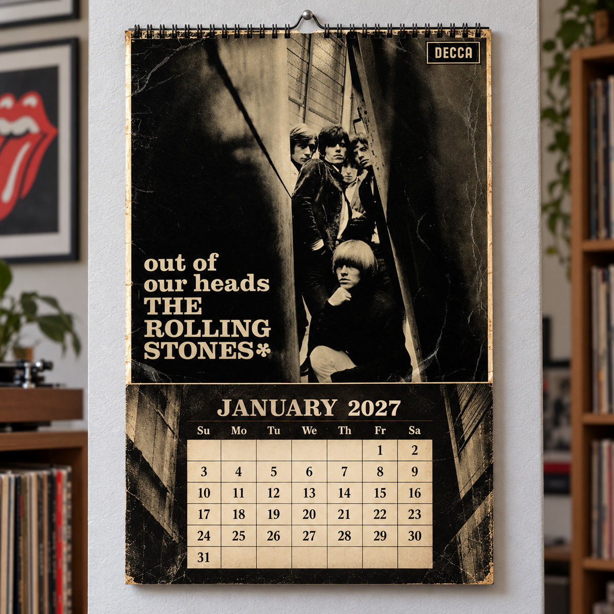 The Rolling Stones 2027 Calendar - Classic Rock Album Art and Photography Monthly Wall Calendar